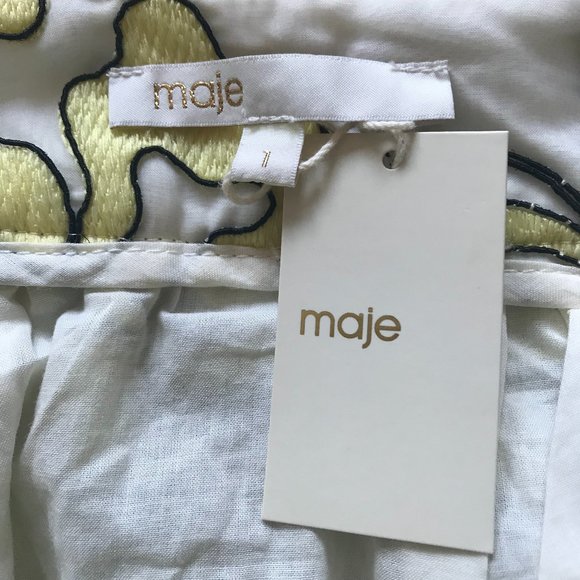 Maje Organza Floral Embroidered Midi Skirt (NWT) - Picture 8 of 16